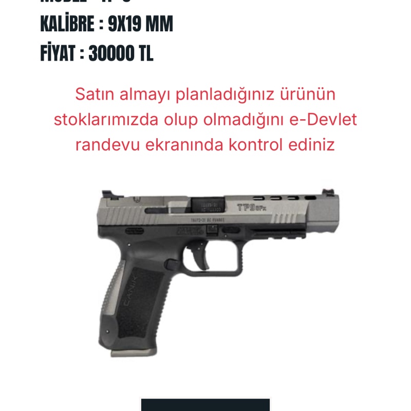 Polisten Canik tp9 sfx tungsten ( sadece Ankara içi)