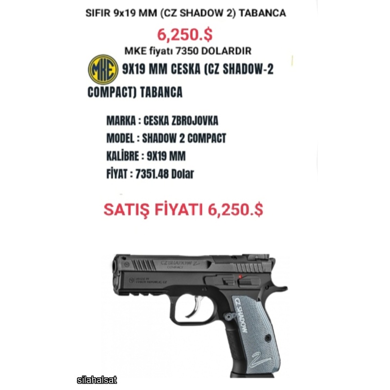 SIFIR 9x19 MM (CZ SHADOW 2) TABANCA