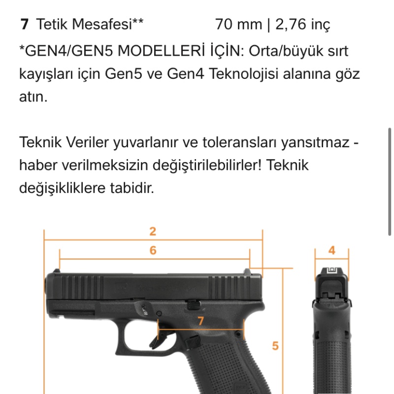 2025 sıfır orijinal çantasında Glock19 Gen5