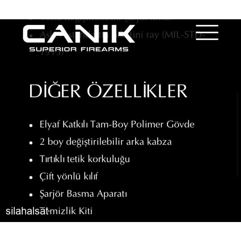 Canik TP9SA sıfır